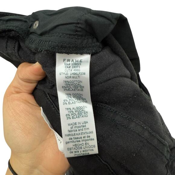 NWT Frame Le High Skinny Laser Patchwork Black Women’s Size 34 - Picture 13 of 13